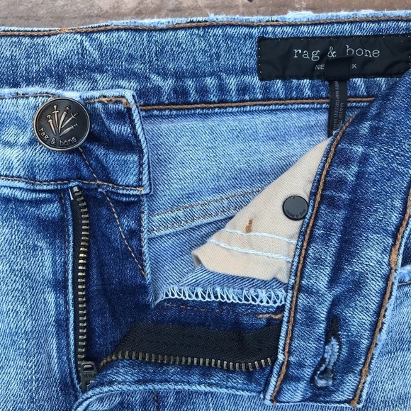 RAG & BONE High Rise Straight Leg Light Stone Wash Jeans Size 26 Zipper Fly - Picture 8 of 13